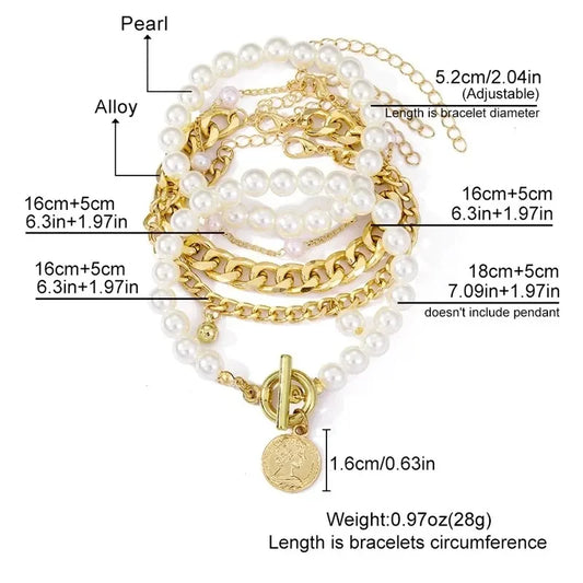 5 Pcs Set Boho Fashion Bracelets Perles