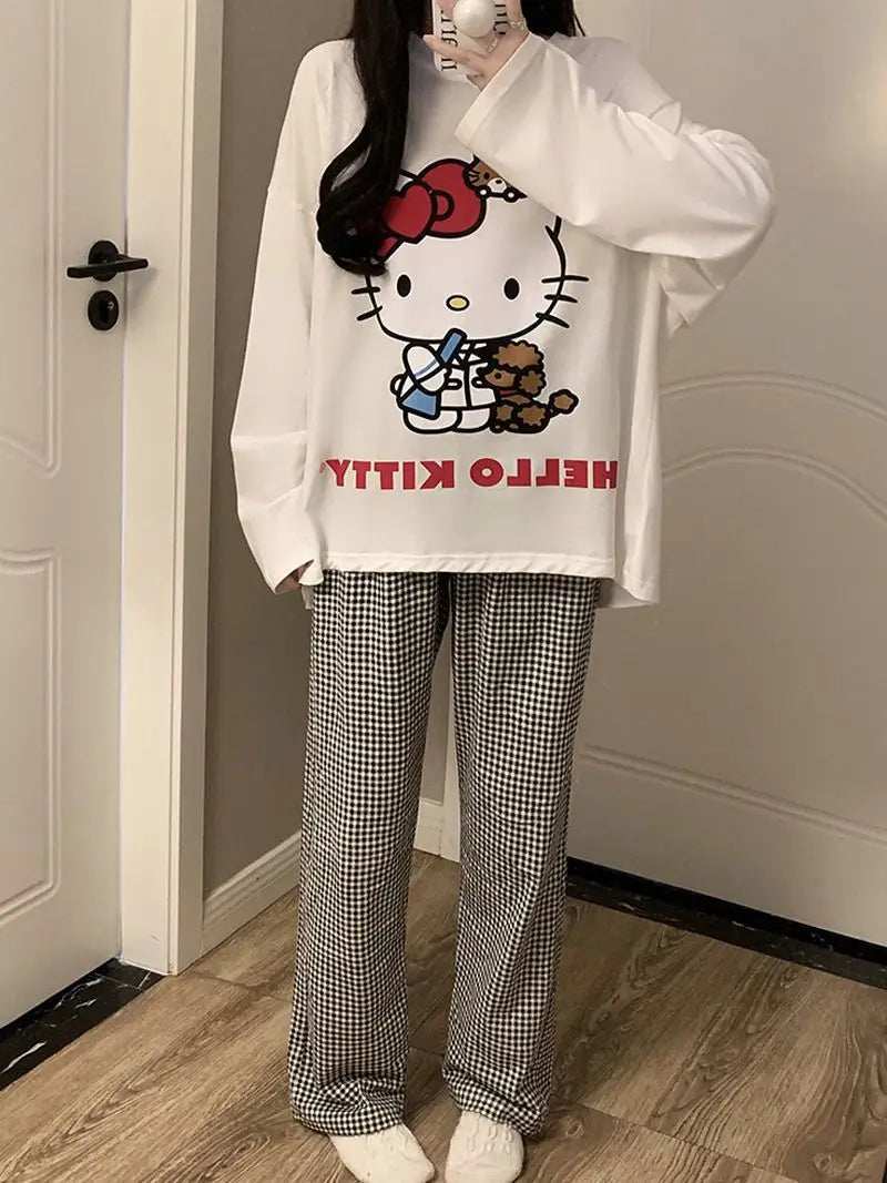 Hellokitty Pajamas Cute Kawaii Cartoon Deux Pcs