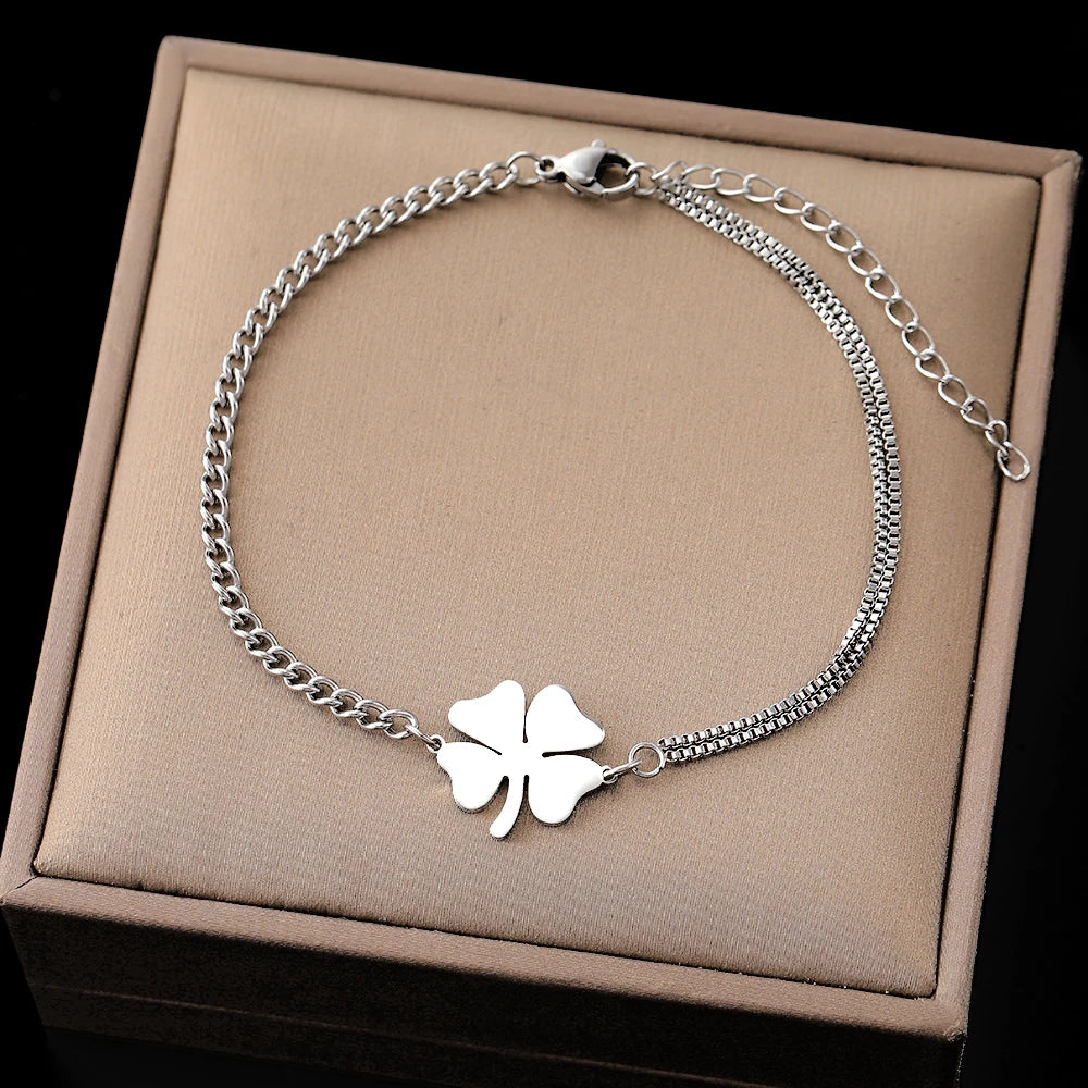 Bracelet Inoxydable Trèfle à 4 feuilles 🍀