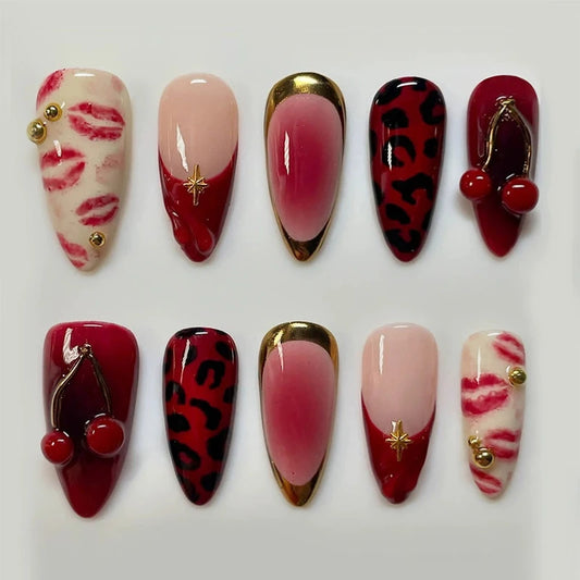 24Pcs Y2k Faux Ongles Acrylic Full Cover 3D Art