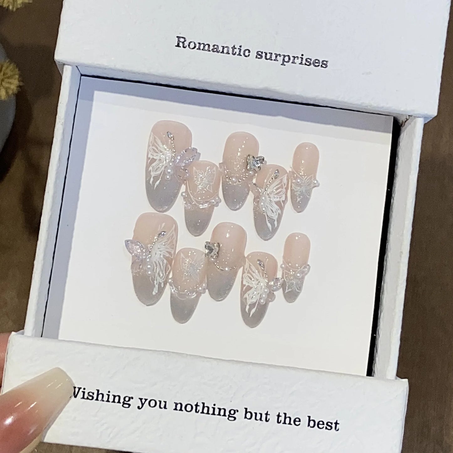 10pc Cat Eye Almond Haute Qualité Faux Ongles Réutilisable ─ .✦