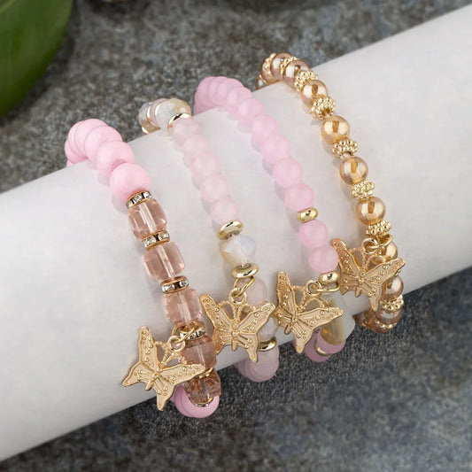4Pcs Tendance Papillon Bracelet Set Y2K
