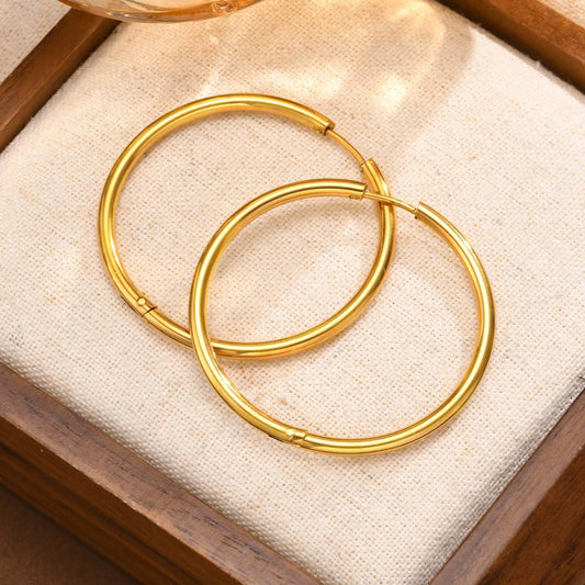Vnox 20mm/25mm/30mm/40mm Boucles d'Oreilles en Forme de Hoop Inoxydables
