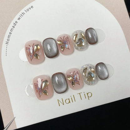 10pcs/set ₊⊹ Haute Qualité Faux Ongles Réutilisable ₊⊹