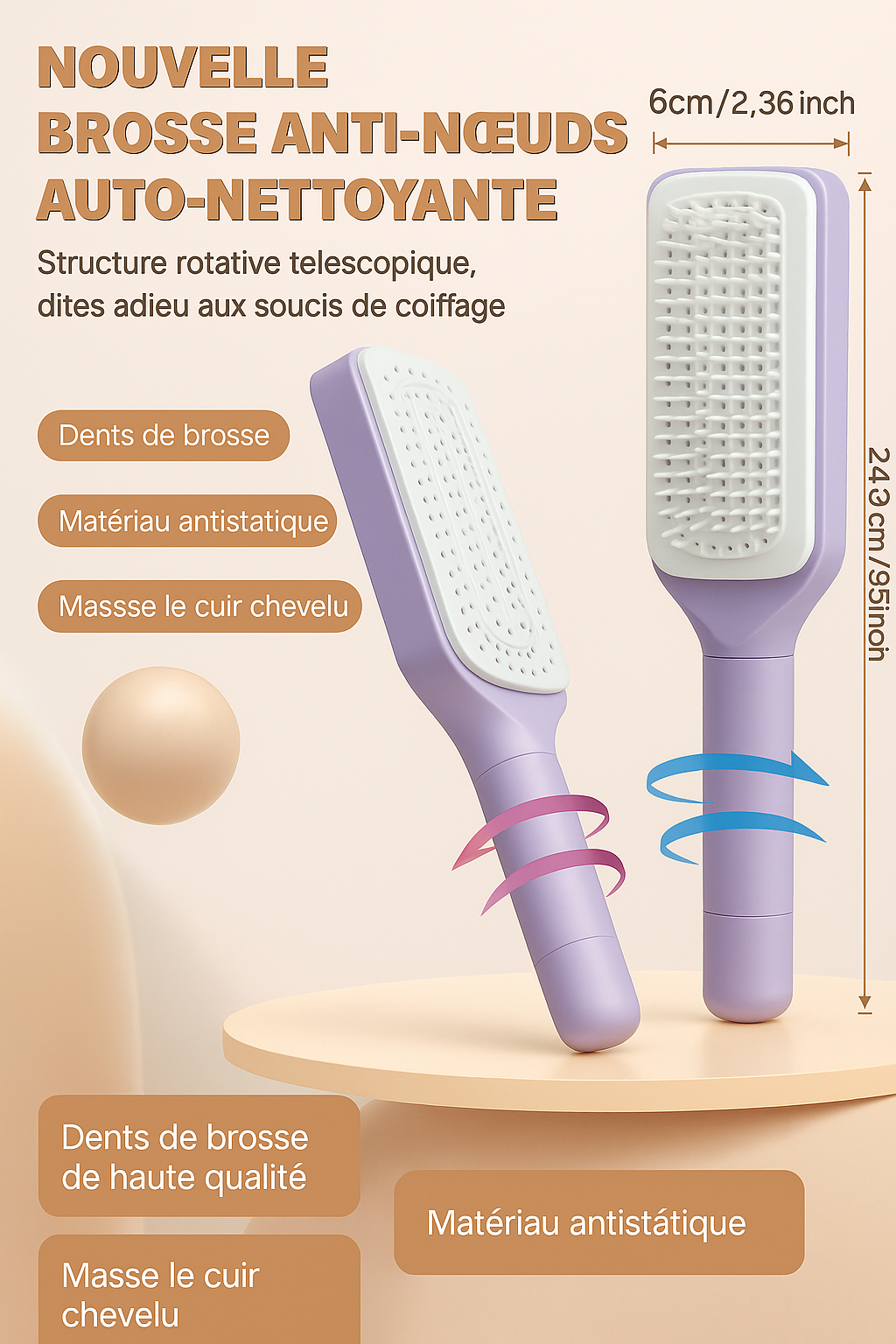 Brosse Auto Nettoyante ─ ✦Du Vrai Génie