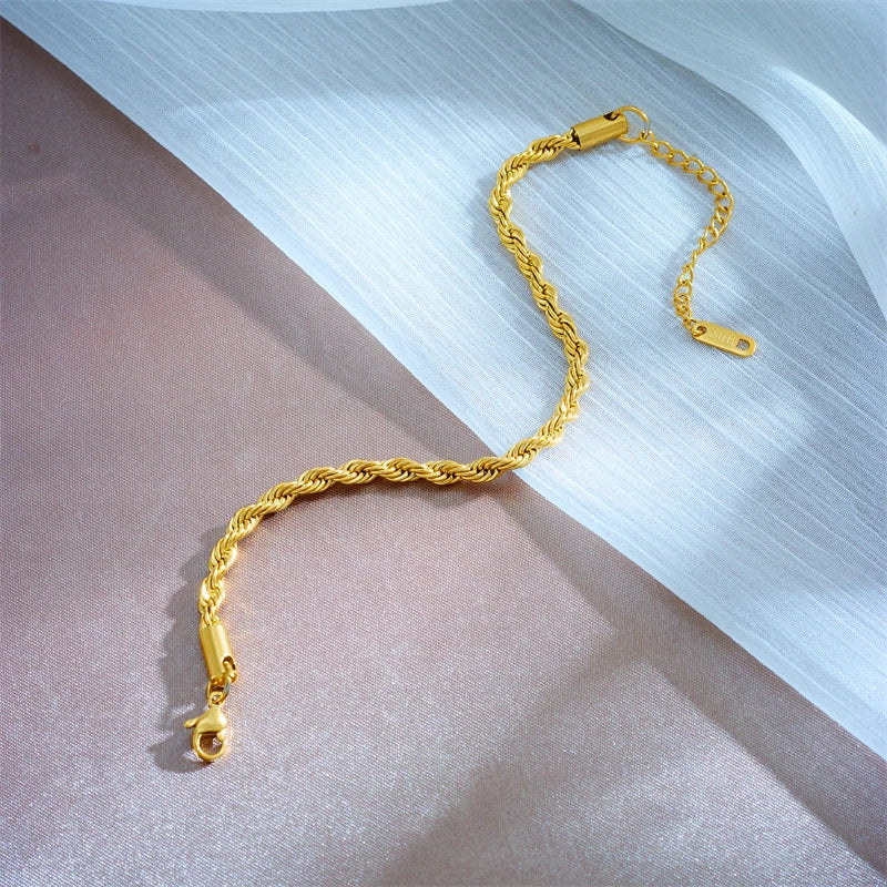 Collier + Bracelet Dorée Inoxydable ⟢