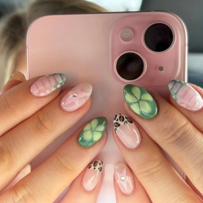 24pcs Faux Ongles 3D Fleurs et Autres Design (Modèle Normal/Modèle Fais Main)