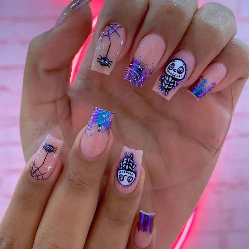 24Pcs Faux Ongles Mid-Taille à Coller ✮ Réutilisables NAIL ART