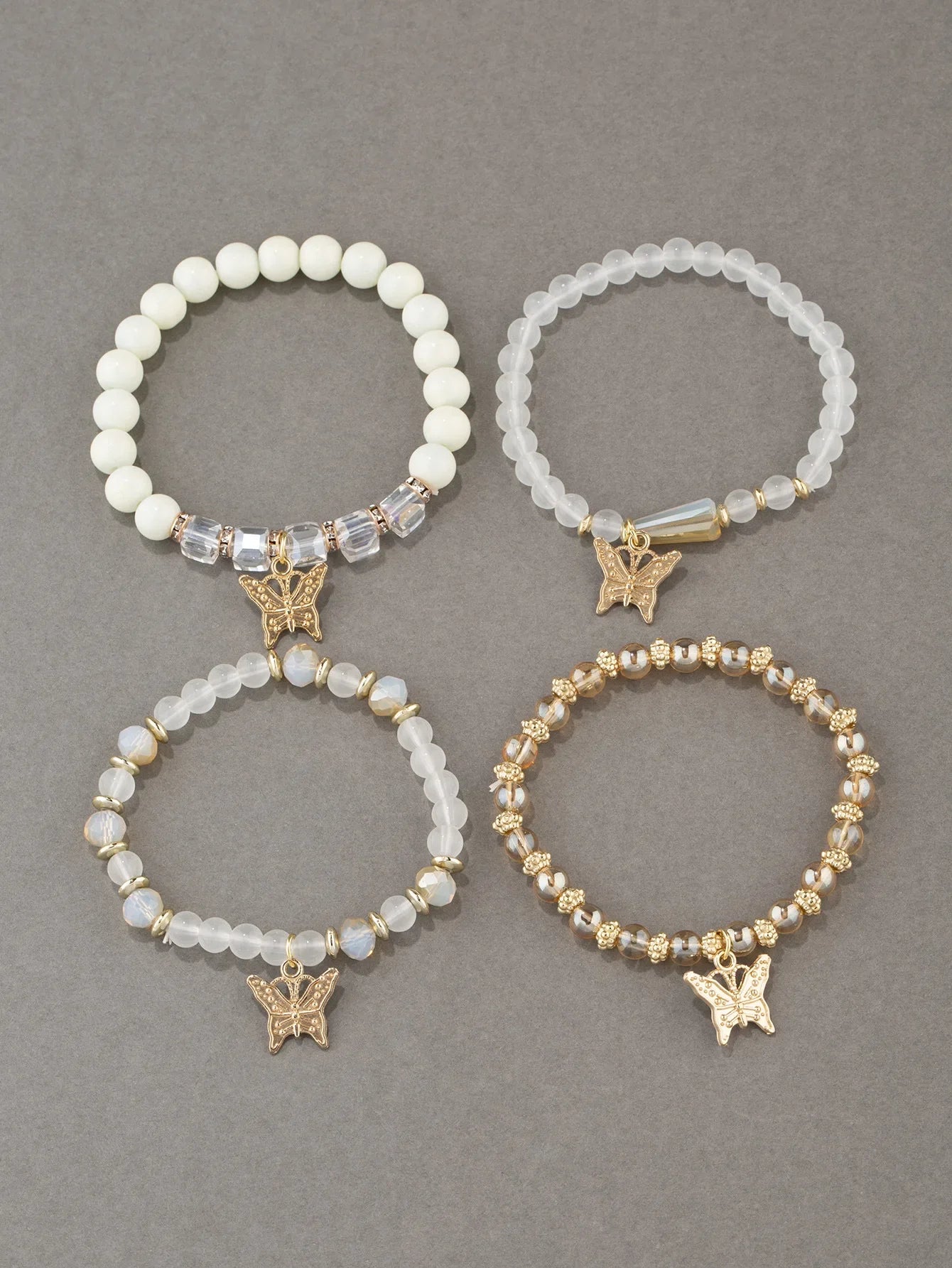 4Pcs Tendance Papillon Bracelet Set Y2K