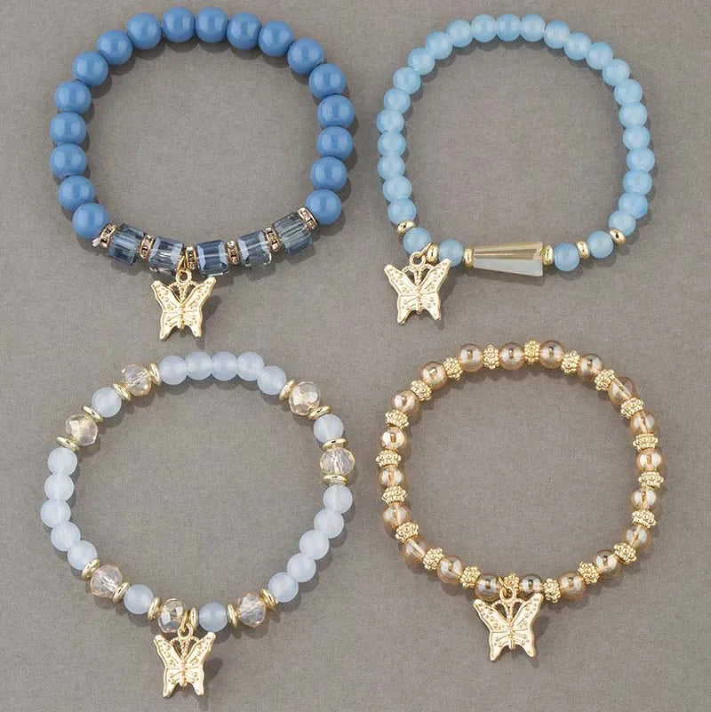 4Pcs Tendance Papillon Bracelet Set Y2K