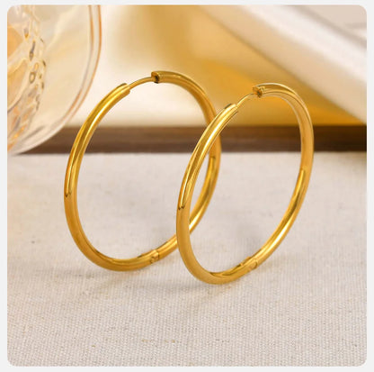 Vnox 20mm/25mm/30mm/40mm Boucles d'Oreilles en Forme de Hoop Inoxydables