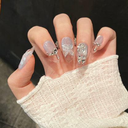 10pc Cat Eye Almond Haute Qualité Faux Ongles Réutilisable  ─ .✦