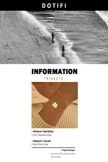 Bracelet Inoxydable Trèfle à 4 feuilles 🍀