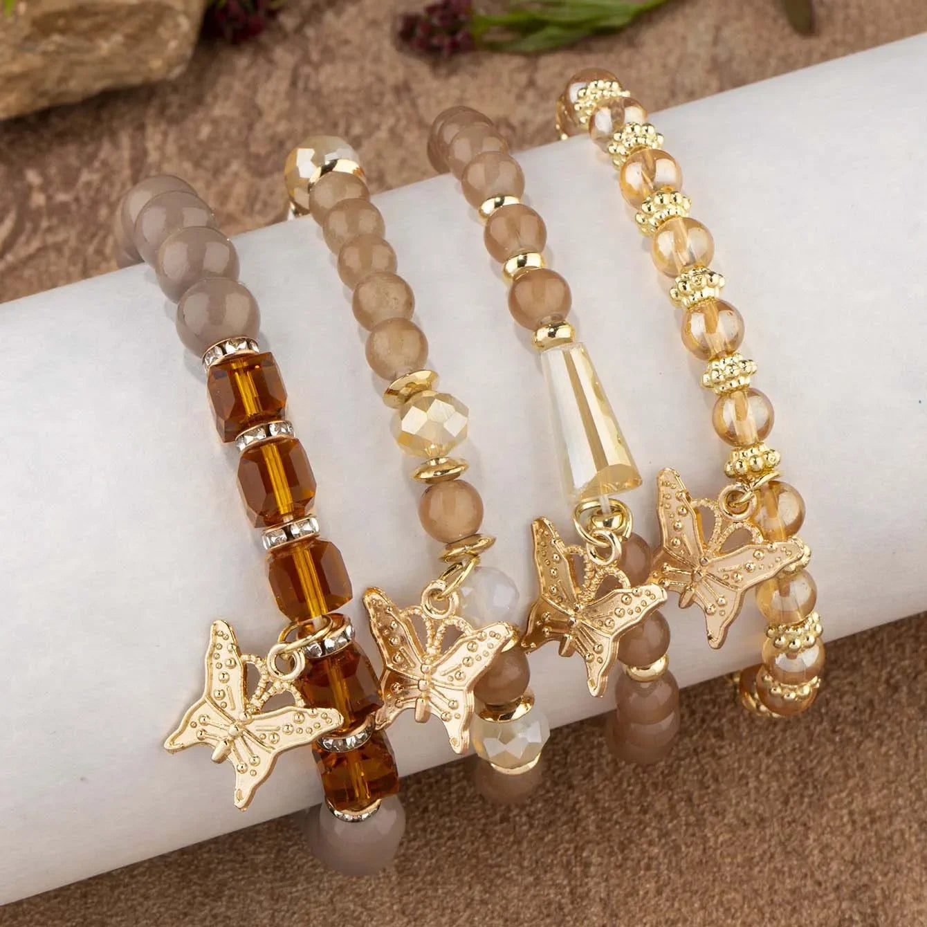 4Pcs Tendance Papillon Bracelet Set Y2K