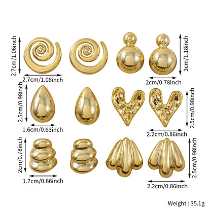 6 Paires Punk Geometrique Boucles d'Oreilles