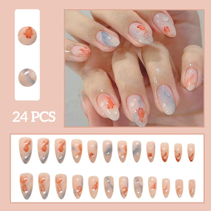 24pcs Faux Ongles 3D Fleurs et Autres Design (Modèle Normal/Modèle Fais Main)