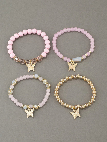 4Pcs Tendance Papillon Bracelet Set Y2K