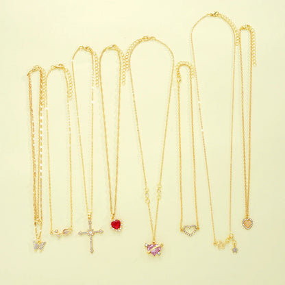 8 Pcs Simple Colliers Inoxydables Dorées