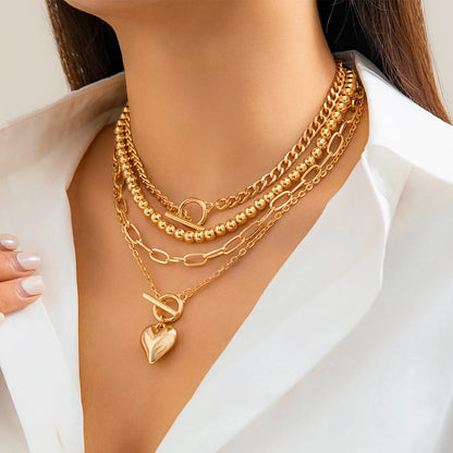 4Pcs/Set Punk Collier Doré et Argenté Inoxydable ⟢