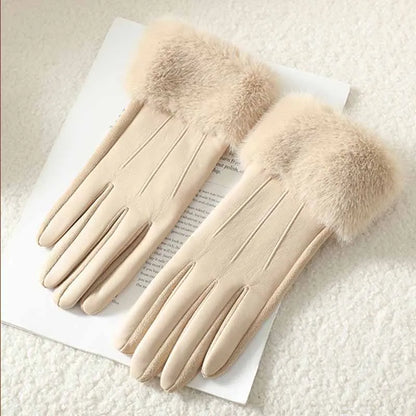 Hiver Luxury Faux Cuir/Fausse Fourrure Gants ⟢