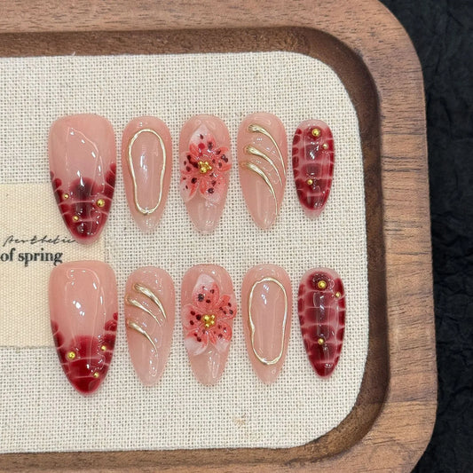 10Pcs  Faux Ongles Fait Main ⋆౨ৎ˚