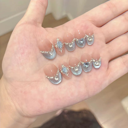 10Pcs Faux Ongles Réutilisables Fait à la Main જ⁀➴