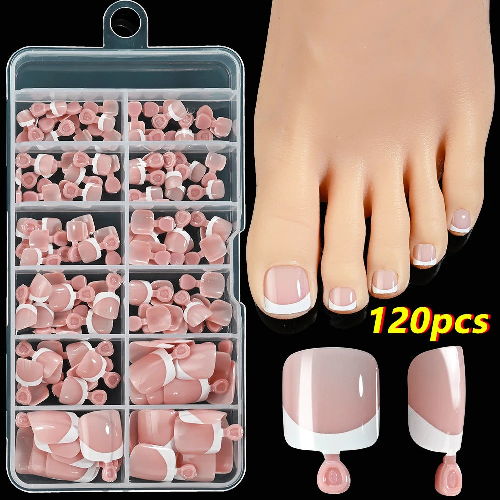 120Pcs Faux Ongles de Pieds Rapide et Simple à Coller ── .✦