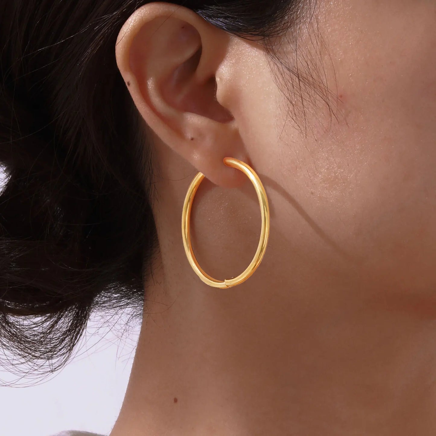 Vnox 20mm/25mm/30mm/40mm Boucles d'Oreilles en Forme de Hoop Inoxydables