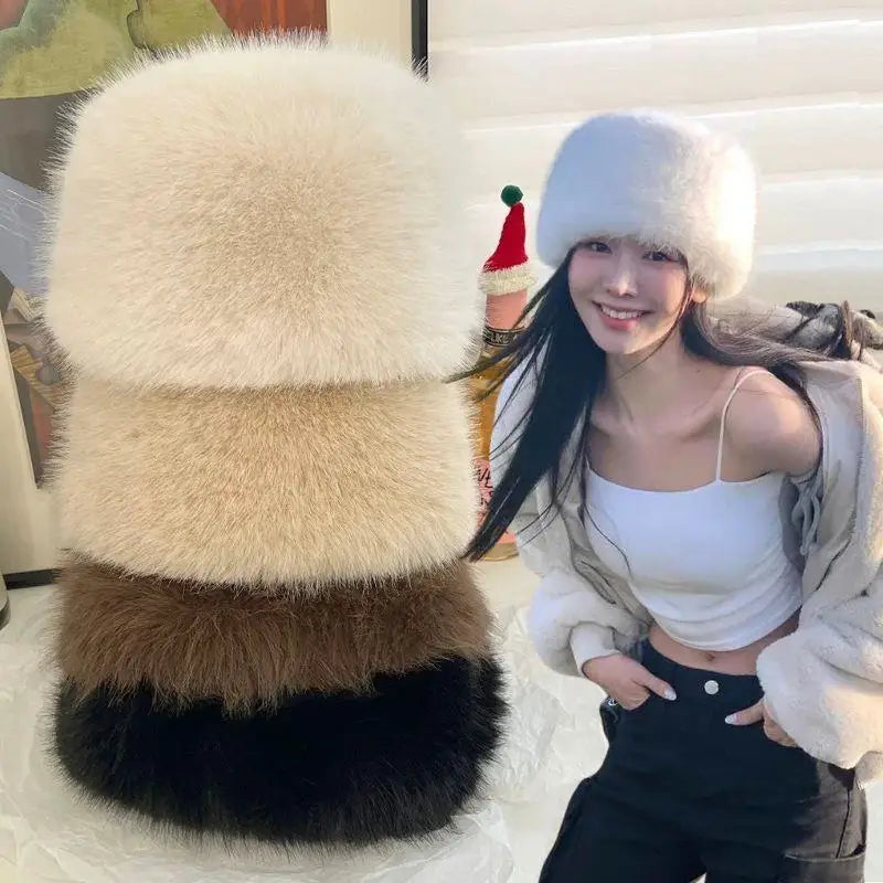 Fluffy Fausse Fourrure Bonnet Parfait Hiver ⟢