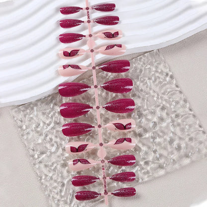 24 pcs Faux Ongles Couleur/Nude/Papillon COMBO ─ .✦