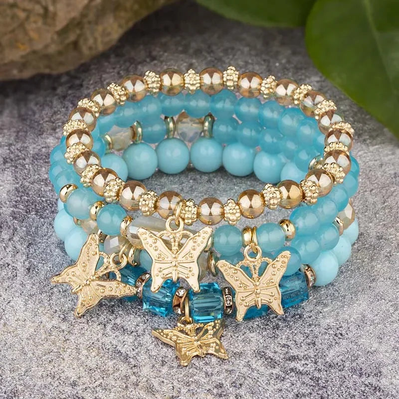 4Pcs Tendance Papillon Bracelet Set Y2K