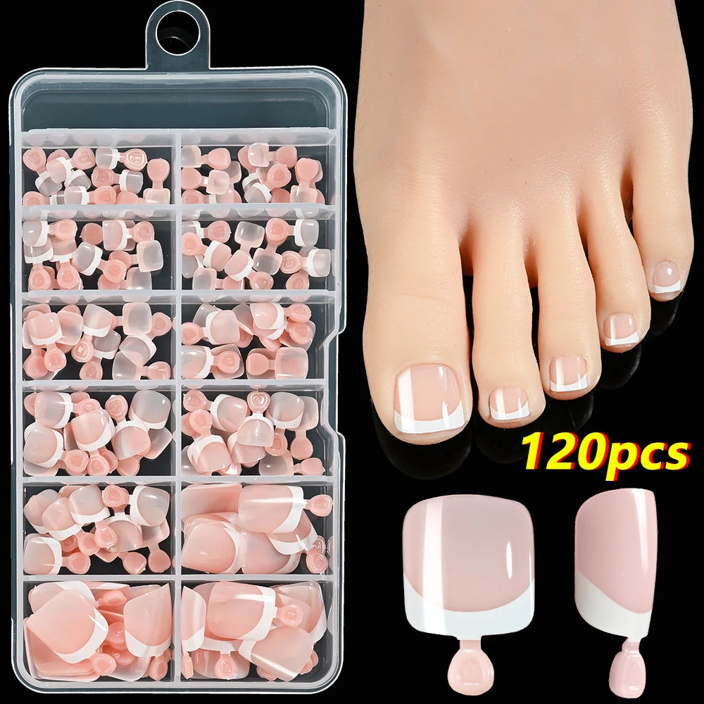 120Pcs Faux Ongles de Pieds Rapide et Simple à Coller ── .✦