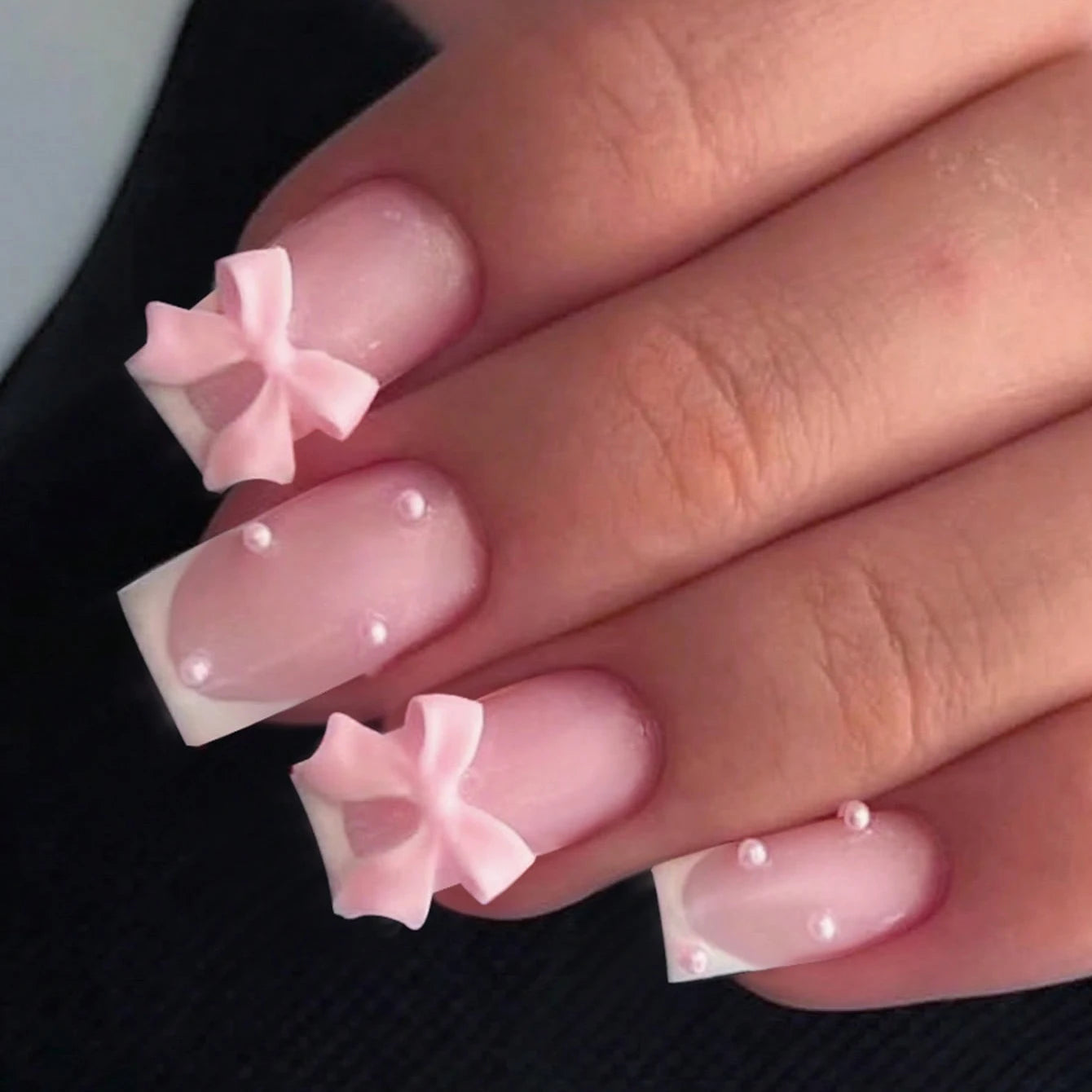 24pcs/set French Faux Ongles Court et Mi-Court ─ .✦