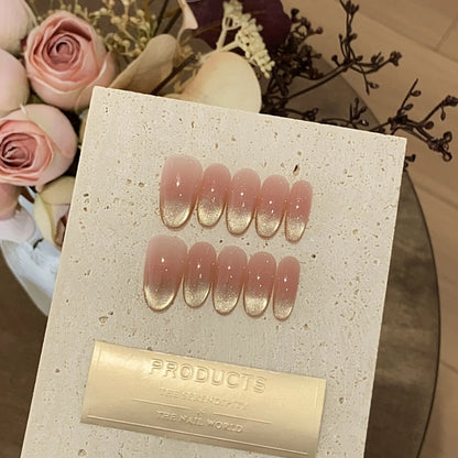 10pc Cat Eye Almond Haute Qualité Faux Ongles Réutilisable  ─ .✦