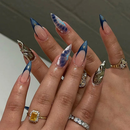 24Pcs Y2k Faux Ongles Acrylic Full Cover 3D Art