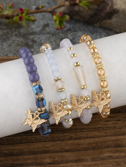 4Pcs Tendance Papillon Bracelet Set Y2K