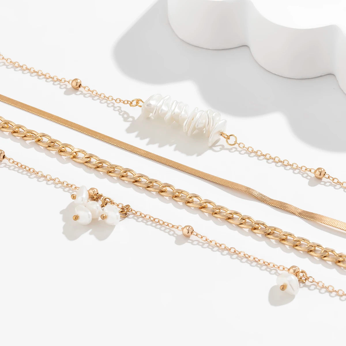 4Pcs/Set Collier Inoxydable Doré ⟢