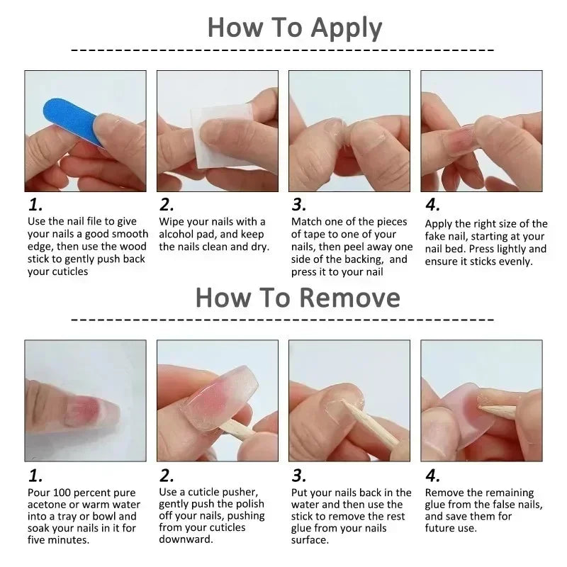 10Pcs 3D Faux Ongles Professionnels Réutilisables Décorés -HAND MADE