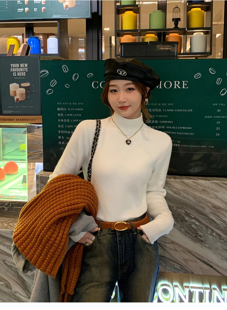 Pull Col Roulé Avec Légère Doublure Parfait Hiver ⟢