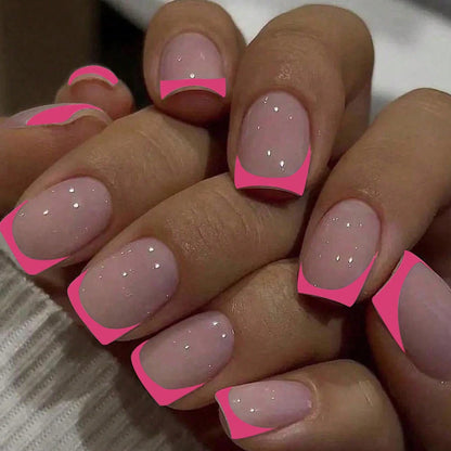 24pcs/set French Faux Ongles Court et Mi-Court ─ .✦