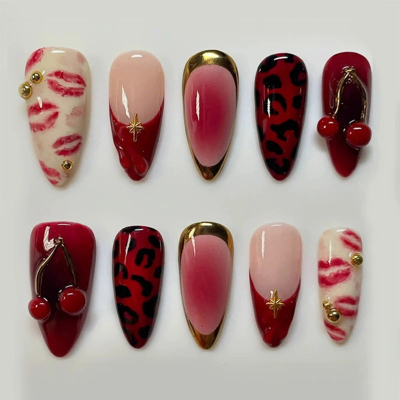 24Pcs Y2k Faux Ongles Acrylic Full Cover 3D Art