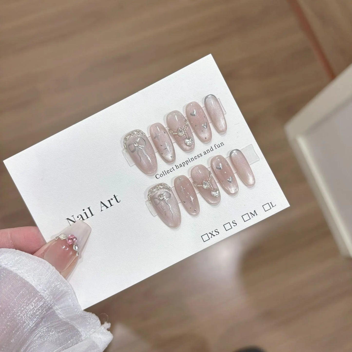 10pc Cat Eye Almond Haute Qualité Faux Ongles Réutilisable  ─ .✦