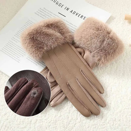 Hiver Luxury Faux Cuir/Fausse Fourrure Gants ⟢