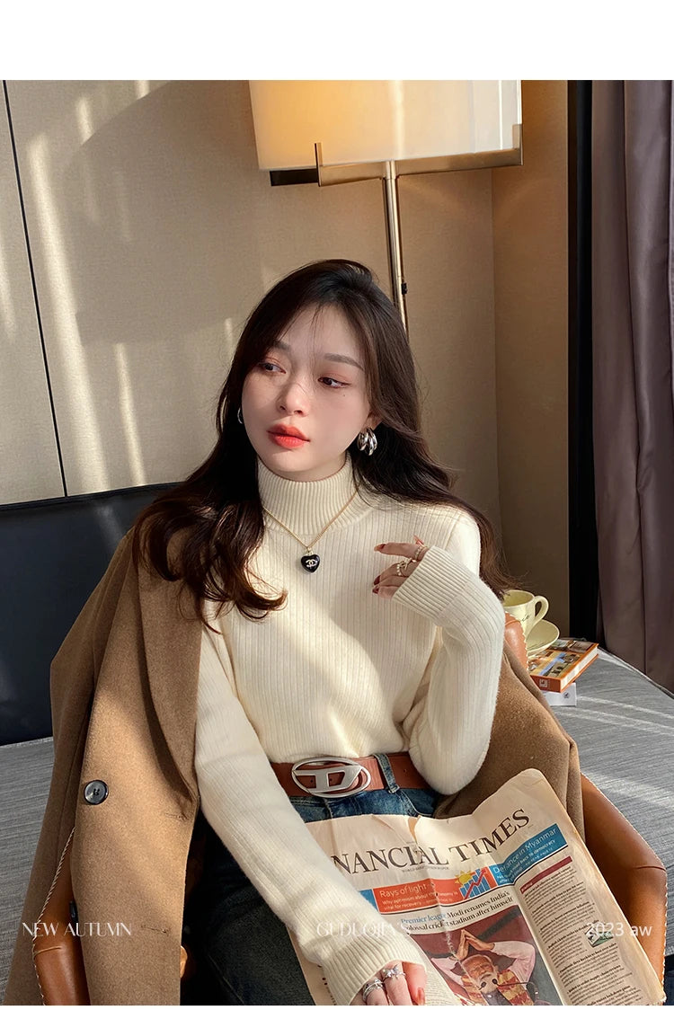 Pull Col Roulé Avec Légère Doublure Parfait Hiver ⟢