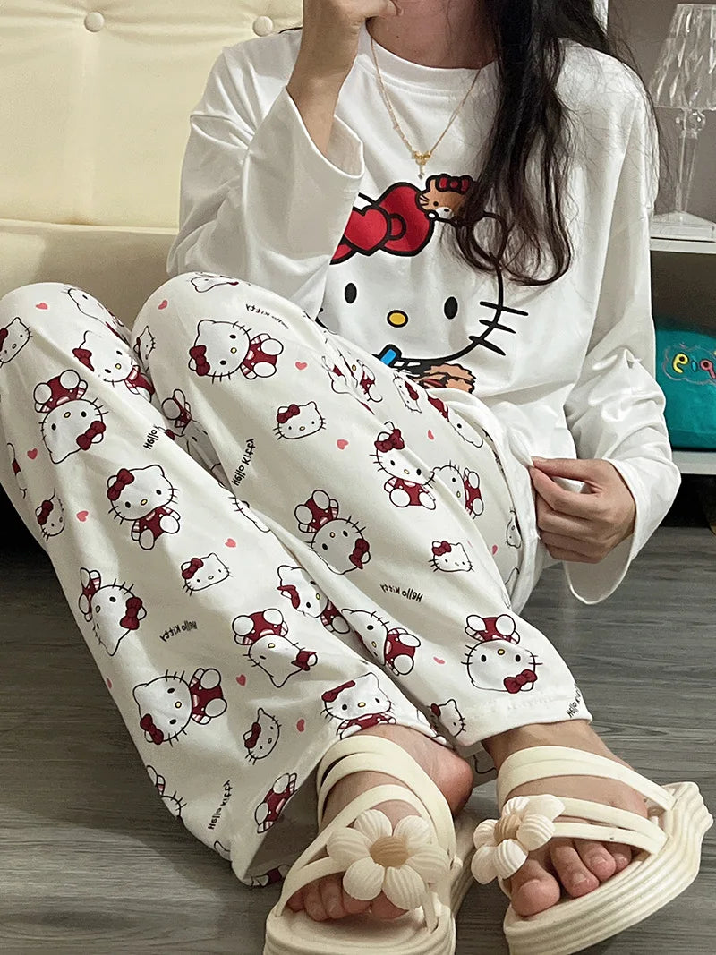 Hellokitty Pajamas  Cute Kawaii Cartoon Deux Pcs