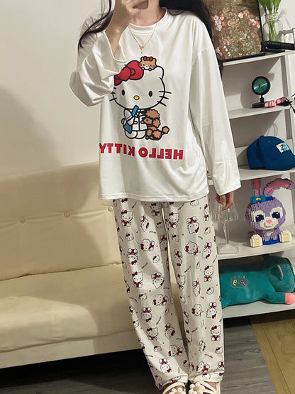 Hellokitty Pajamas  Cute Kawaii Cartoon Deux Pcs