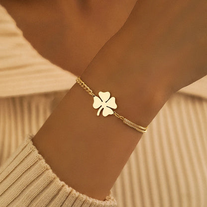 Bracelet Inoxydable Trèfle à 4 feuilles 🍀