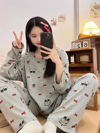 Hellokitty Pajamas  Cute Kawaii Cartoon Deux Pcs