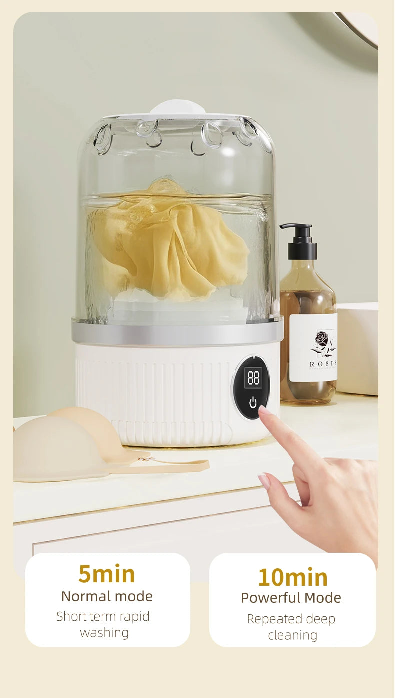 Mini Machine à Laver Electrique Nettoie Rapidement Parfait Pour Sou vêtement/Chaussettes ─ .✦
