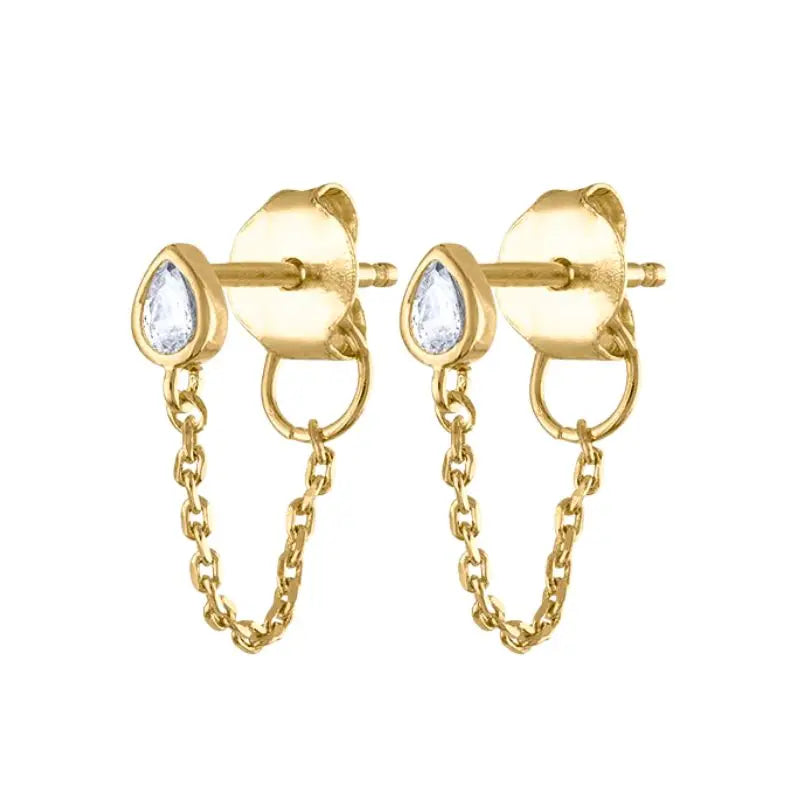 925 Sterling Zircon Geometric Boucles d'Oreilles Pendantes